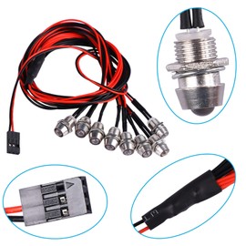 Acekeeps RC SC Short Course Truck Led Light Kit, RC Car Headlights and Taillight Combo for 1/10 Traxxas Slash 2WD 4x4 RC Truck Axial SCX10 Redcat GEN7 Crawler (1-Set)