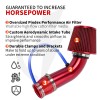 BARTOO Red Performance 3" Universal Cold Air Intake Induction Hose