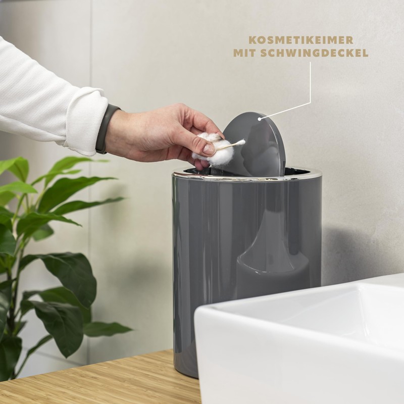 bremermann Bathroom Range SAVONA - Cosmetic Bin with Swing Top,