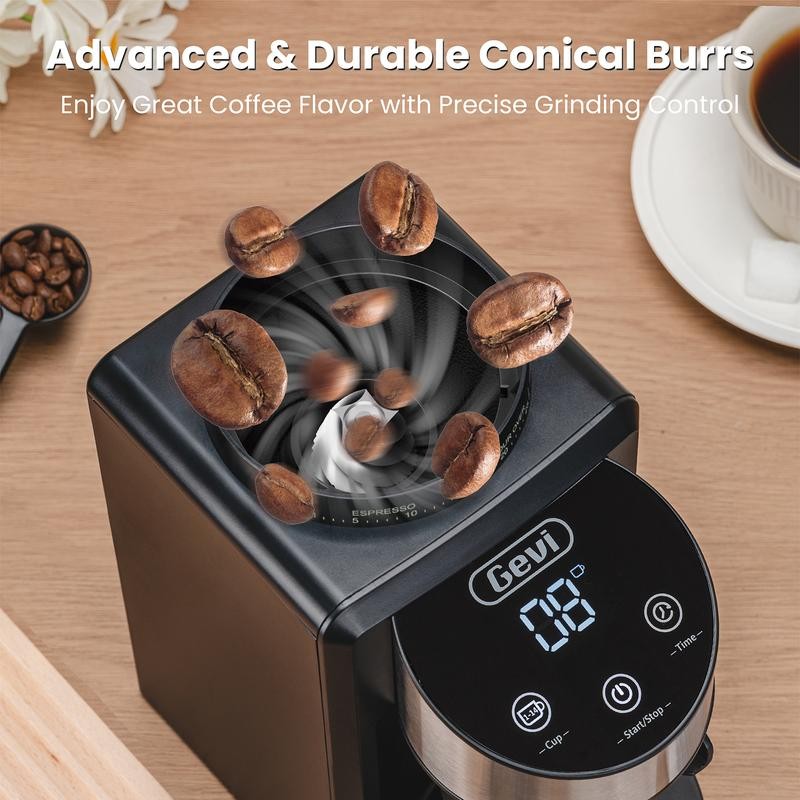 Gevi Electric Coffee Grinder | 35 Grind Settings | Conical