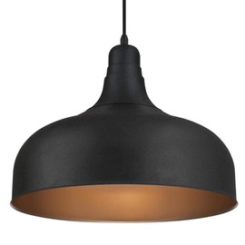 Westinghouse 6371700, Textured Iron Finish Morton One-Light Indoor Pendant, Size, Black