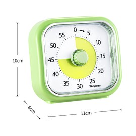 Wuyiway Visual Timer with Countdown Pause Function, 60-Minute Countdown Timer for Kids and Adults, Silent Classroom Timer, Time Management Tool for Home, School, or Work (Yellow Green)