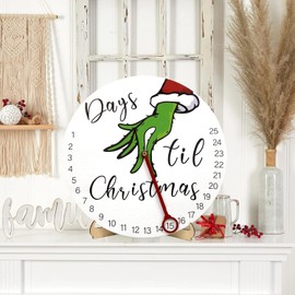 Christmas Decorations Welcome Sign, Christmas Countdown Advent Calendar for All Ages | 12'' Wooden Christmas Wreath with Easel for Door Wall Mantel Decor | Christmas Decor