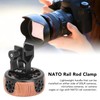 Round Side Camera Handle Handgrip Wooden Quick Release NATO Rail