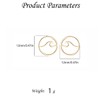 Round Small Sea Wave Stud Earrings for Women (Gold-Toned B)