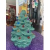 Ceramic Christmas Tree Large Green Tabletop Tree Multicolored Lights 11"