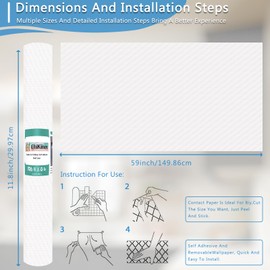 Self-Adhesive Shelf Liner Kitchen Liner, Waterproof Backed Paper Easy Peel and Stick Contact Liner Without Residue for Decor Your Desk Surface, Kitchen Countertops (Clear, 11.8 x 59 inches)