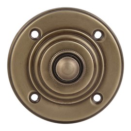 STALLION HARDWARE Brass Doorbell Push Button Antique Finish Wall Mounting Vintage Decorative Push Doorbell with Easy Installation