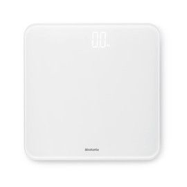 Brabantia Renew Digital Bathroom Weighing Scales (White) Battery-Powered Personal Body Weight Scales with Backlit LED Display