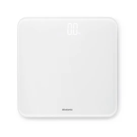 Brabantia Renew Digital Bathroom Weighing Scales (White) Battery-Powered Personal Body Weight Scales with Backlit LED Display