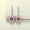 YL Drop Earrings 925 Sterling Silver July Birthstone Ruby Round