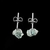 Natural Blue Aquamarine Studs Earring Pair for Women, Gemstone Crystal,