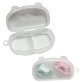 Pacifier Holder Case Snoother Container Boxes Universal Pacifier Case Accessories Holders for Travel (White, 2pieces)