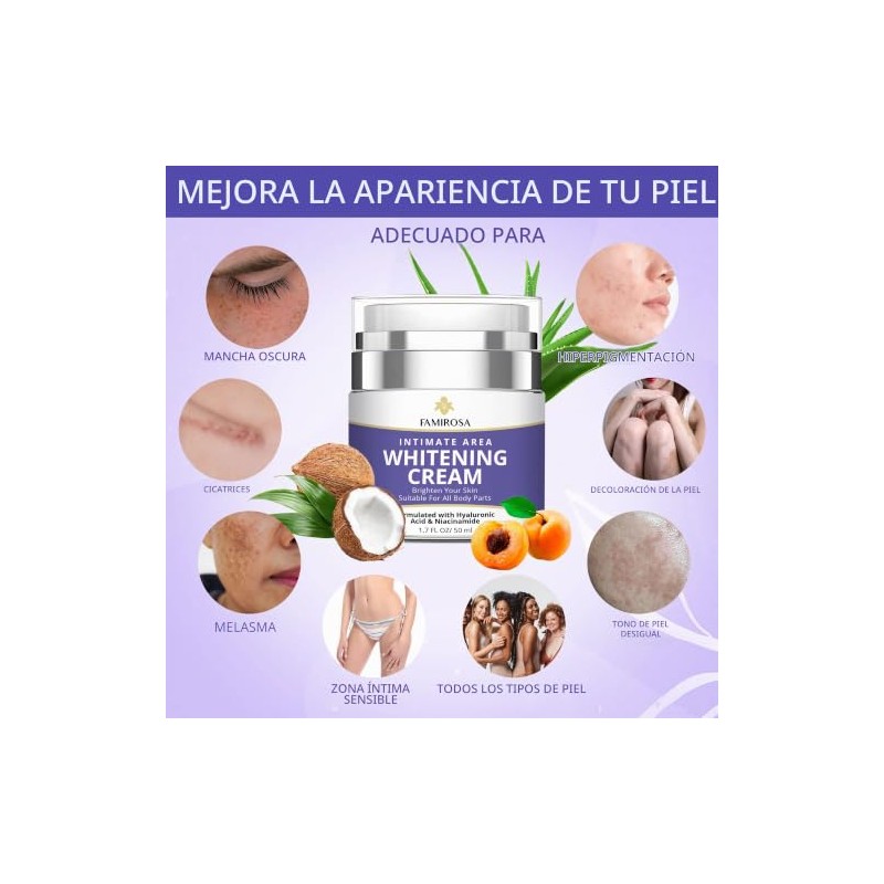 FAMIROSA- Corrector de manchas oscuras en la zona íntima: crema