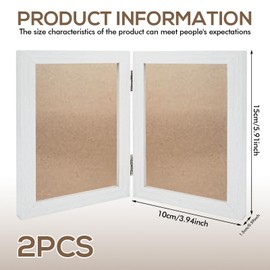 PORFOYO Folding Picture Frame, Photo Frame for 2 Photos 10 x 15 cm, Folding Photo Frame, Double Picture Frame, Foldable Picture Frame for Table Stand, Home Decoration or as a Gift, White