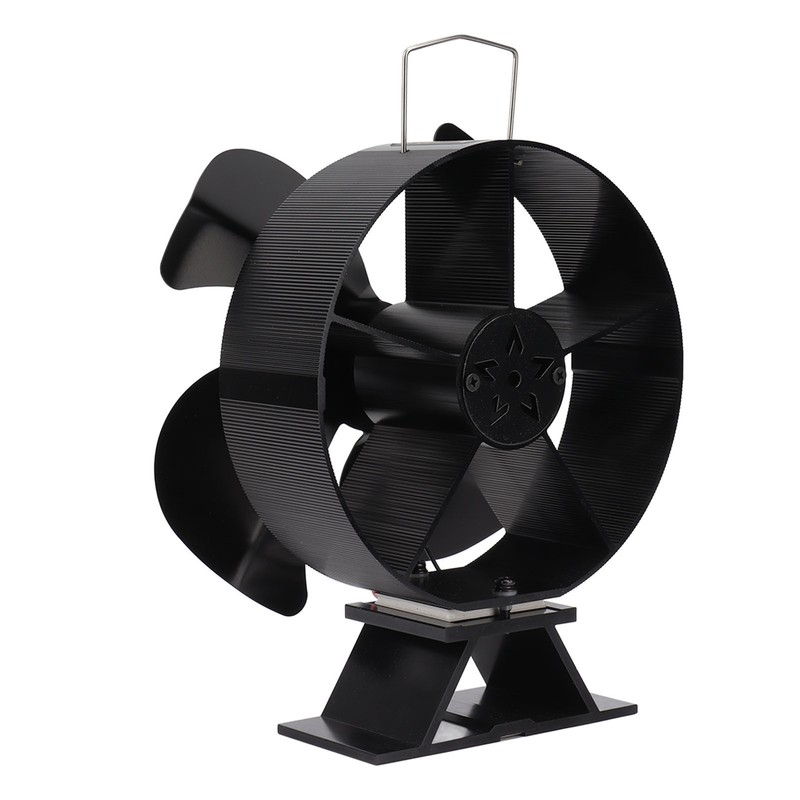 Heat Powered Stove Fan Aluminum Alloy 4 Blades Strong Wind