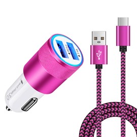 [5.4A/30W] Fast Car Charger Type C 6ft Cable Compatible for Moto G10 G9 G8 G7 Power Plus Play, Edge/G Power/Stylus/Razr/One 5G Ace/G100, G6 X4 Z4 Z3 Z2 Z Play Force Droid