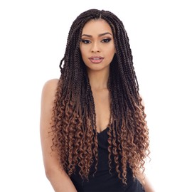 FreeTress Synthetic Hair Crochet Braids Hippie Braid 22" (5-pack, GREY)
