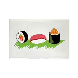 CafePress Maki Nigiri Ikura Sushi Magnets Rectangle Magnet, 3"x2" Refrigerator Magnet