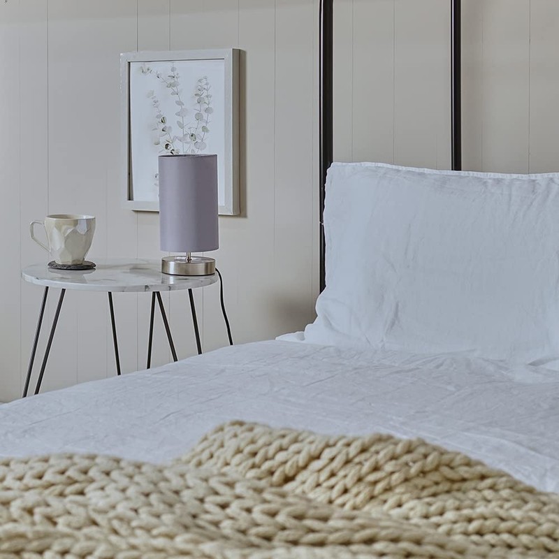 Pair of - Modern Brushed Chrome Touch Dimmer Bedside Table