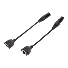ASHATA 1 Par de Cables Adaptadores XLR de 3 Pines a RJ45, Cables de Red XLR Macho a RJ45 Hembra para la Serie de Controladores DMX con Y Tira LED RGB