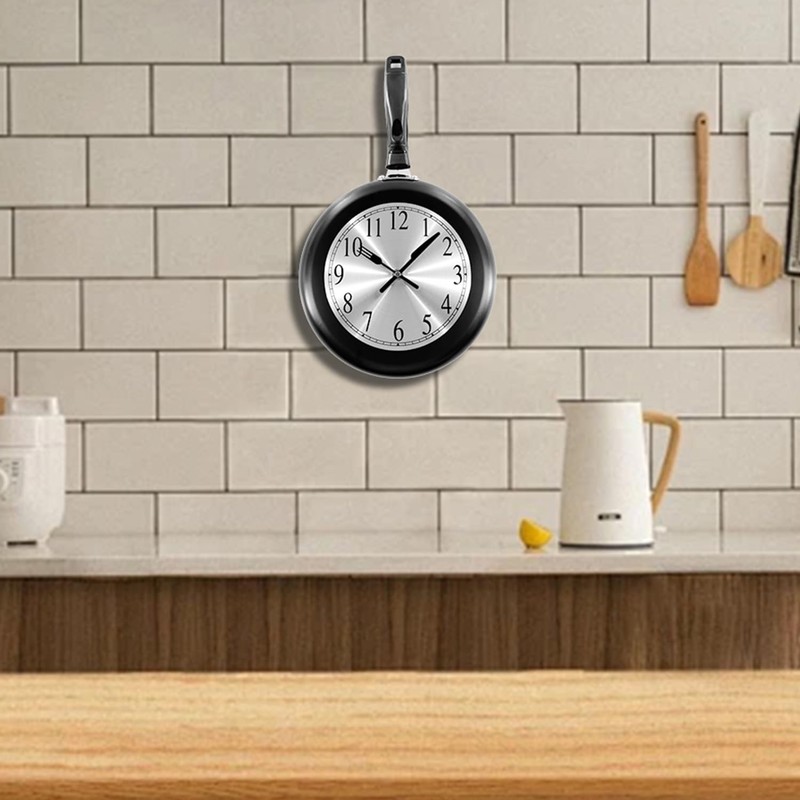 Timelike Wall Clock, 10 inch Metal Frying Pan Kitchen Wall