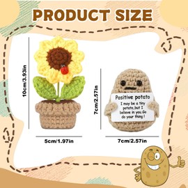 BeoTnp Emotional Support Gift,New Job Gifts For Women, 1 Positive Potato And 1 Sunflower Potting Pot, Suitable Positive Gifts For Adults And Children, Convey Encouragement And Happiness