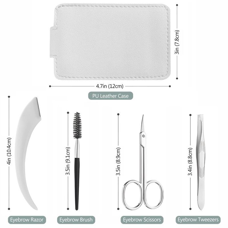 Eyebrow Trimmer Kit, 5-in-1 Set with Eyebrow Scissors, Eyebrow Razor,