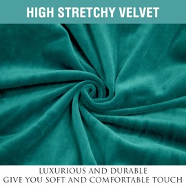 GERLNF Velvet Chair Covers for Dining Room, Soft & Thick Stretch Chair Slipcover, Washable Removable Parsons Chair Protector for Kitchen Decorative (Set of 4,Emerald)