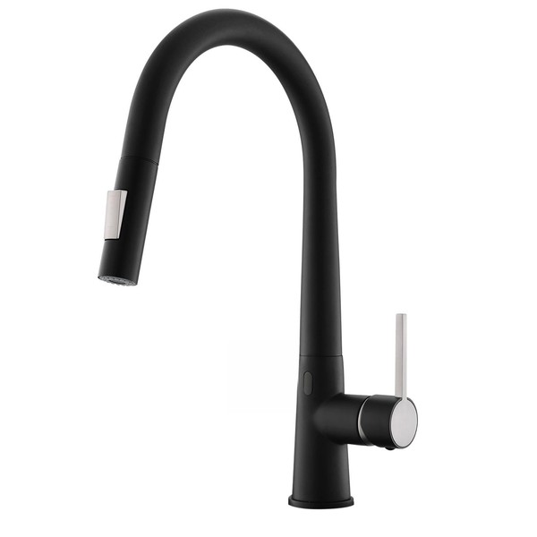 Hands-Free Touchless Black Kitchen Faucet, Smart Motion Sensor Tap with