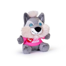 Trudi Trudino Lupo Wolfie Plush Toy with T-Shirt and Label, 9 x 16 x 17 cm, Size XS, Mascot Giro d'Italia 2025, Model 69284