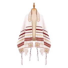 Rooherd tallit lady prayer shawl Christian woman jewish cloth scarf (1, NEW-Red)
