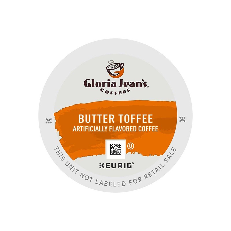 Gloria Jean's Coffees Butter Toffee, Single-Serve Keurig K-Cup Pods, Flavored