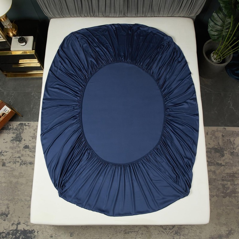 Luofanfei Fitted Sheet 180 x 200 cm, Blue Marine Box