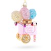 Cotton Candy Cart Blown Glass Christmas Ornament