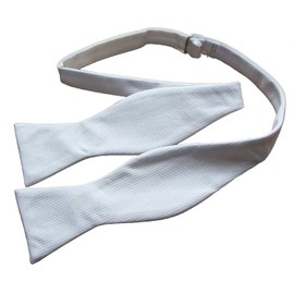 Clermont Direct 100% Cotton White Marcella Self-Tie Bow Tie