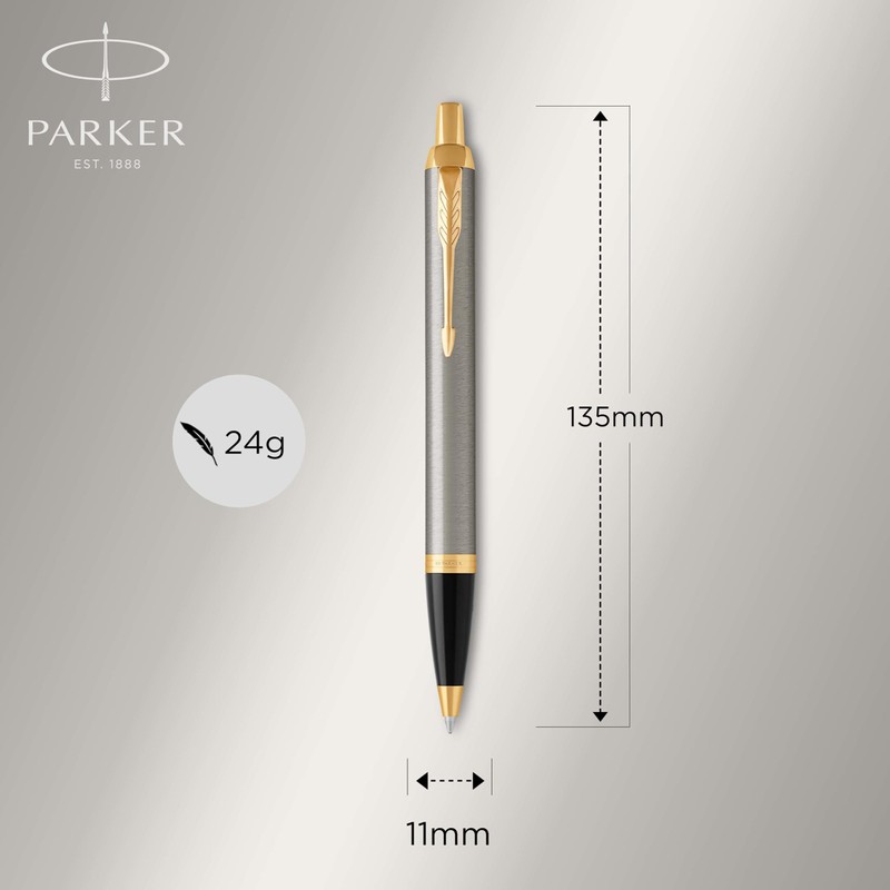 Parker IM Ballpoint Pen | Brushed Metal | Medium Point