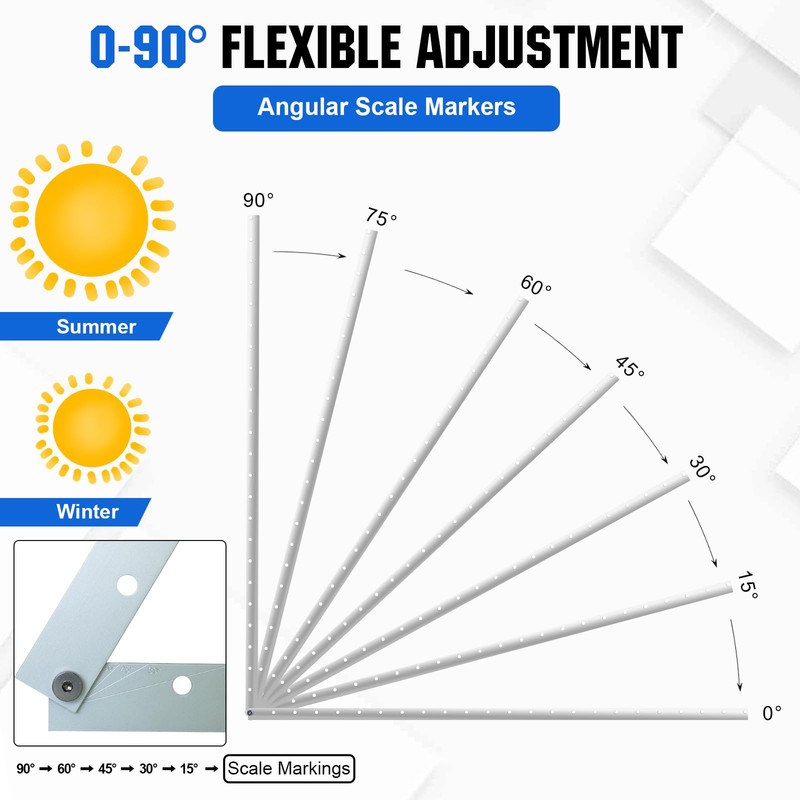 ECO-WORTHY Upgraded 45in Solar Panel Mount Brackets, with Foldable Tilt