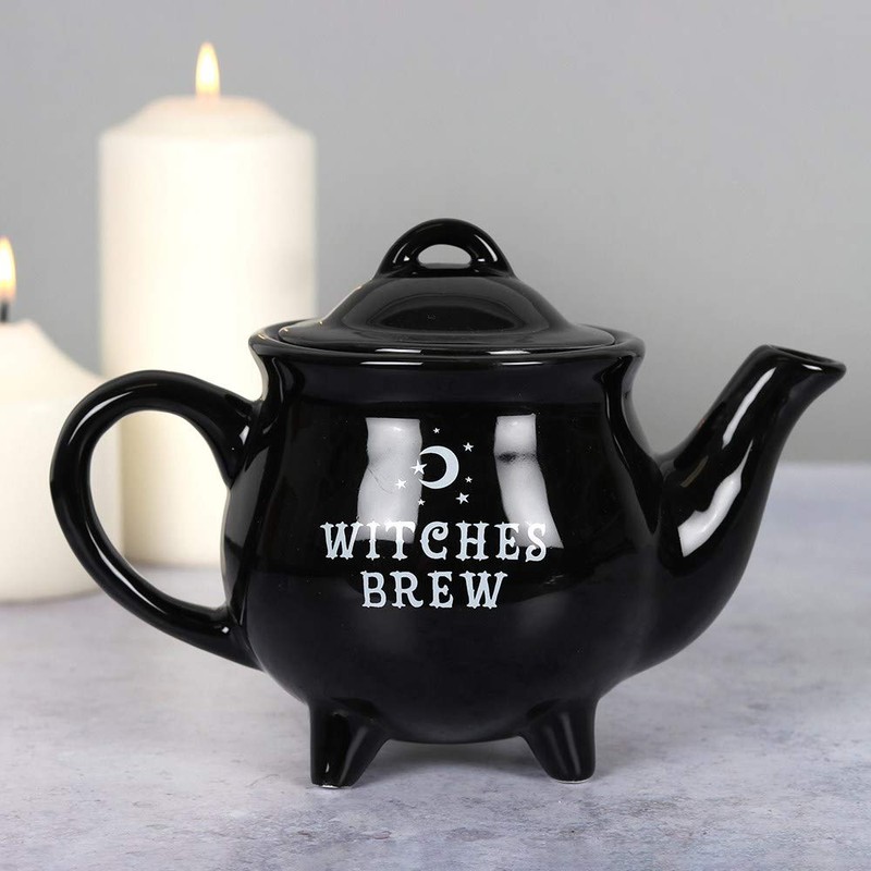 something different Witches Brew Black Ceramic Tea Pot