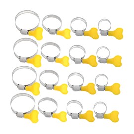 Outanaya 16pcs Adjustable Hose Clamps with Thumb Screw Stainless Steel Pipe Repair Fittings for Plumbing Automotive and Machinery Applications Assorted for Versatile Use