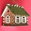 Cabin Rustic Wood House Ornament • Cabin Woods Forest Ski