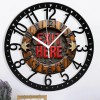 25cm Iron Wall Clock with a Slate or Stone Center