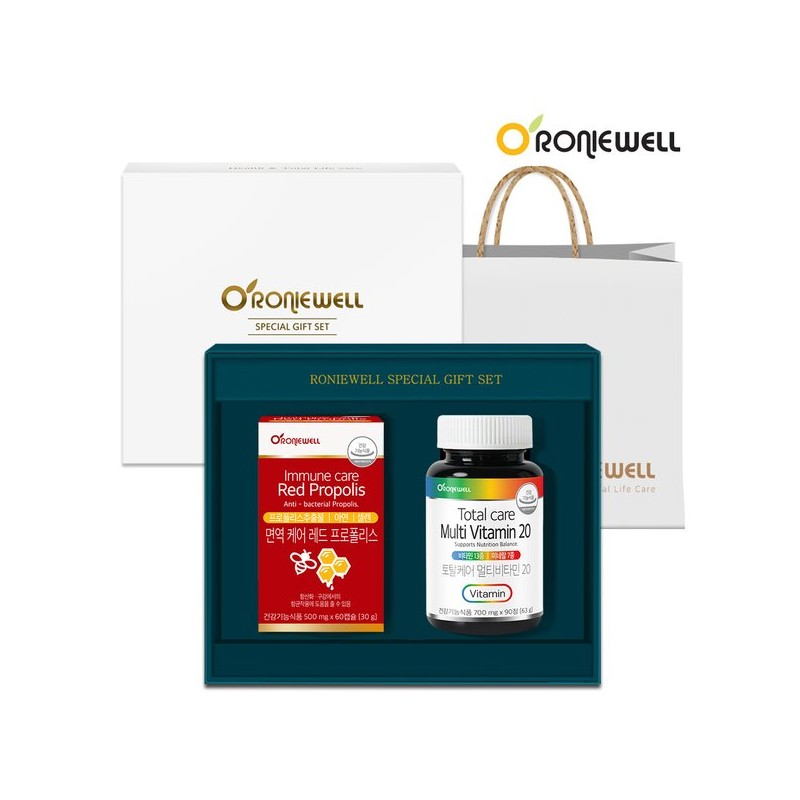 Roniwell 면역강화 선물세트 (레드프로폴리스 + 멀티비타민20) Immune Boosting Gift Set