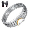 AggFencer 98ft Barbed Razor Wire, Hot-Dip Galvanized Barb Wire Roll