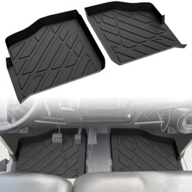 SAUTVS TPE Front Row Floor Mats Floor Liners for Polaris Ranger XP 900 / Ranger XP 570 & Full-Size Diesel 2013-2019 Accessories, All Weather Protection Slush Mats