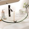 YIMAI Tempered Glass Vessel Sink Bathroom, 20.8"x13.7" Oval Clear Above