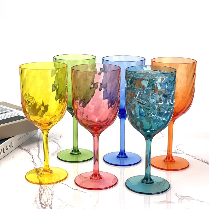 Yalin Set of 6 Unbreakable 12 oz Acrylic Plastic Wine