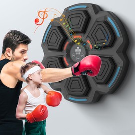 OurStarry 2024 New Model Smart Music Boxing Machine for Adults and Kids, Training Machine with LED Electronic Wall Mounted, Home Indoor Workout Equipment with Premium Boxing Gloves (06)