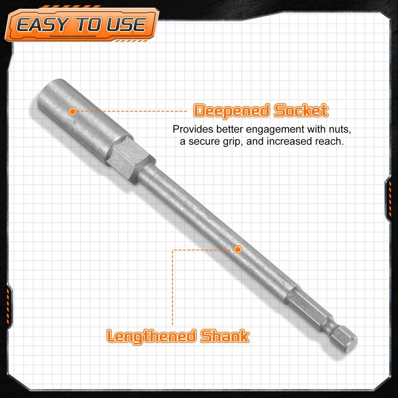 sourcing map 3pcs Nut Driver Drill Bit 10mm Metric Impact