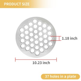 Hoypeyfiy Russian Pelmeni Maker, Dumplings Mold, Metal Ravioli Maker, Pelmeni Meat Dumplings Maker, 37 Holes Handmade Dumpling Cutter, Silver